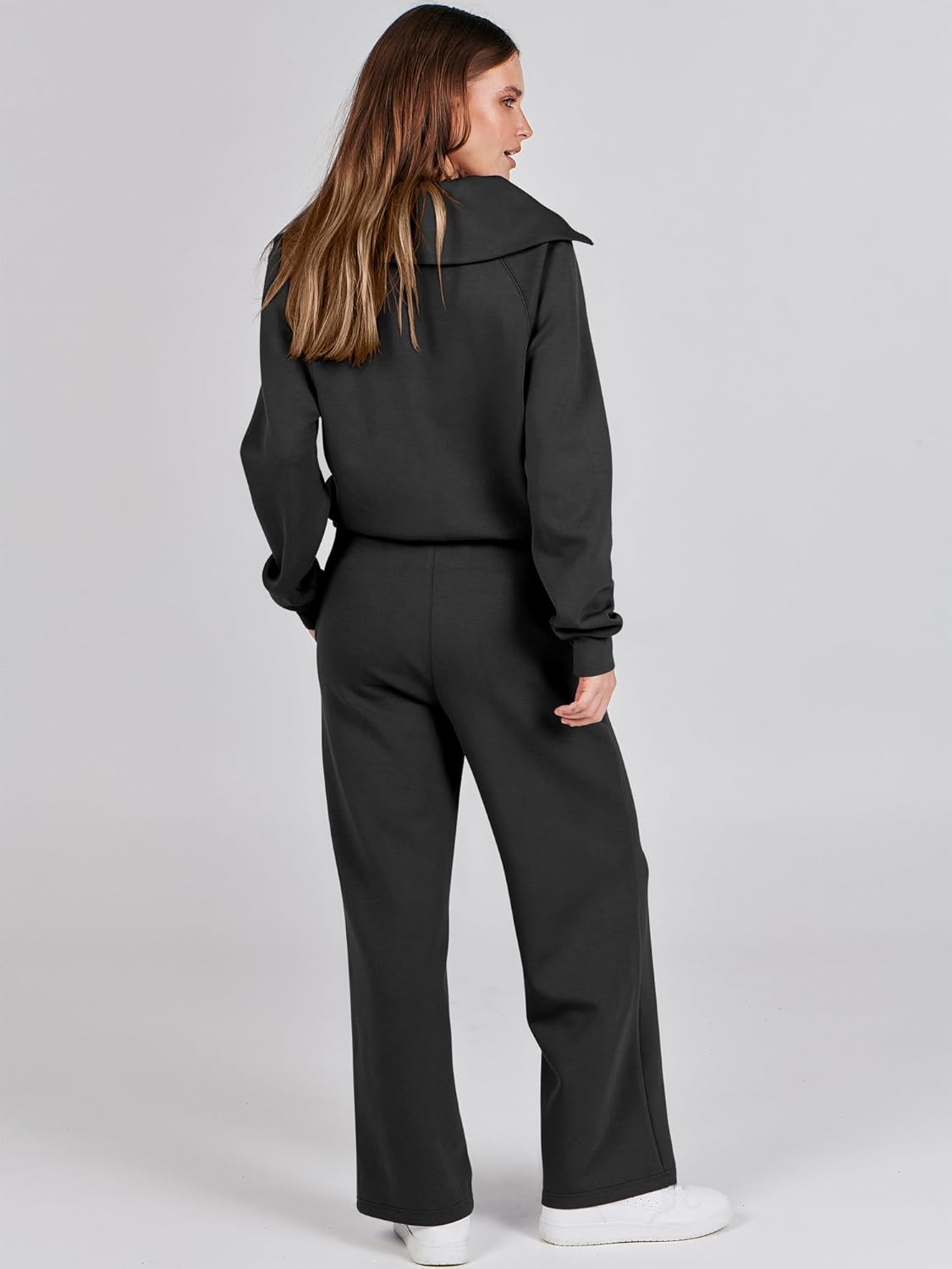 Women\u2019s 2 Piece Outfits Half Zip Sweatshirt & Wide Leg Pants Airport Travel Lounge Matching Sets Sweatsuits Clothing Women\u2019s 2 Piece Outfits Half Zip Sweatshirt & Wide Leg Pants Airport Travel Lounge Matching Sets Sweatsuits Clothing
