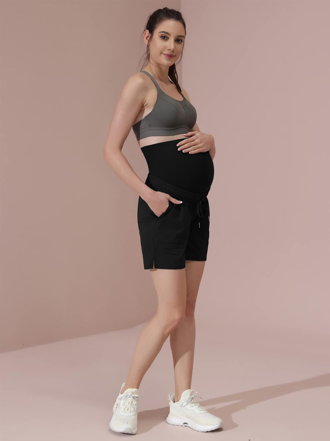 Maternity Hiking Shorts Quick Dry Waterproof 5 Workout Sports Shorts Outdoor Casual