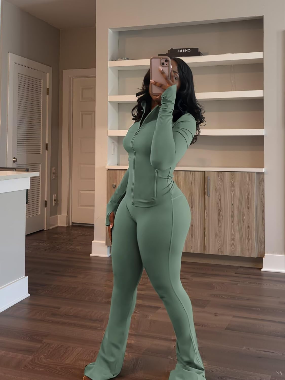 Women 2 Piece Outfits Fall Long Sleeve Zip Up Jacket Flare Legging Workout Sets with Pockets Tracksuit Active Women 2 Piece Outfits Fall Long Sleeve Zip Up Jacket Flare Legging Workout Sets with Pockets Tracksuit Active