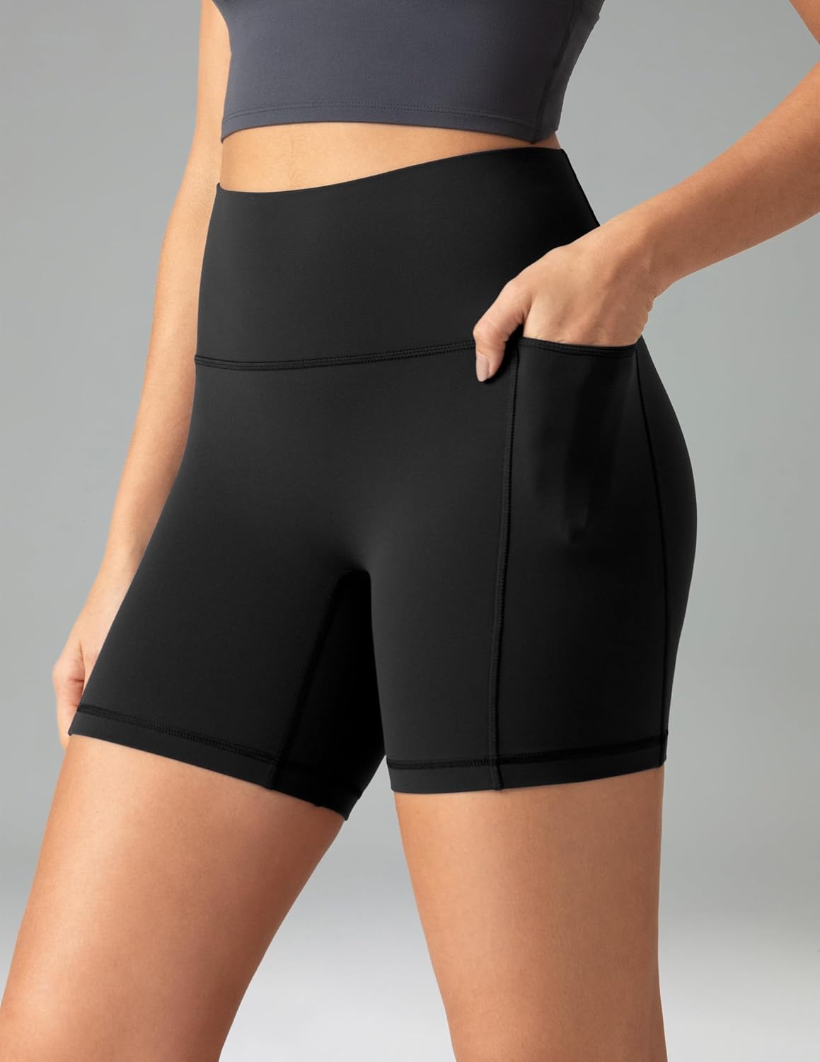 No Front Seam High Waist Biker Shorts with Pockets for Women 6& Tummy Control Yoga Short No Front Seam High Waist Biker Shorts with Pockets for Women 6& Tummy Control Yoga Short