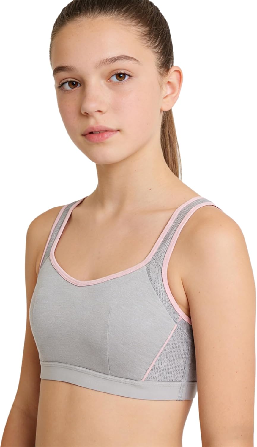 Teen Girls Seamless Bra Padded Wide Strips Crop Tank Tops Yoga Running Training Bra Underwear
