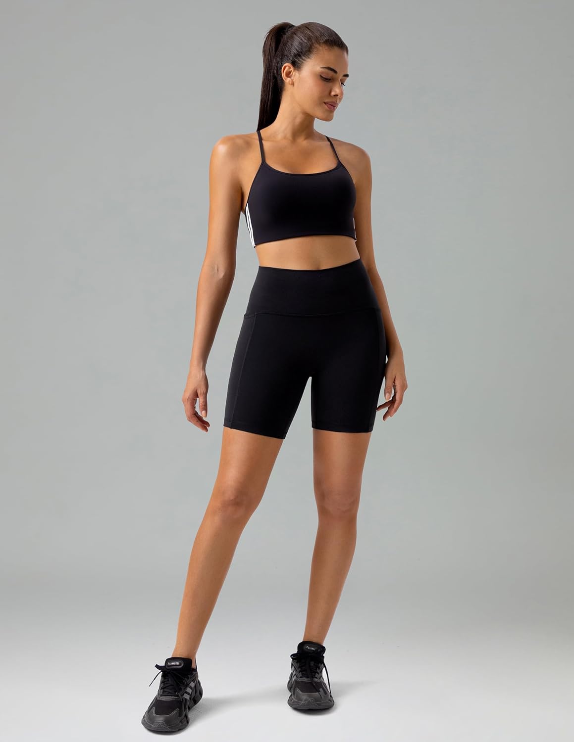 No Front Seam High Waist Biker Shorts with Pockets for Women 6& Tummy Control Yoga Short No Front Seam High Waist Biker Shorts with Pockets for Women 6& Tummy Control Yoga Short
