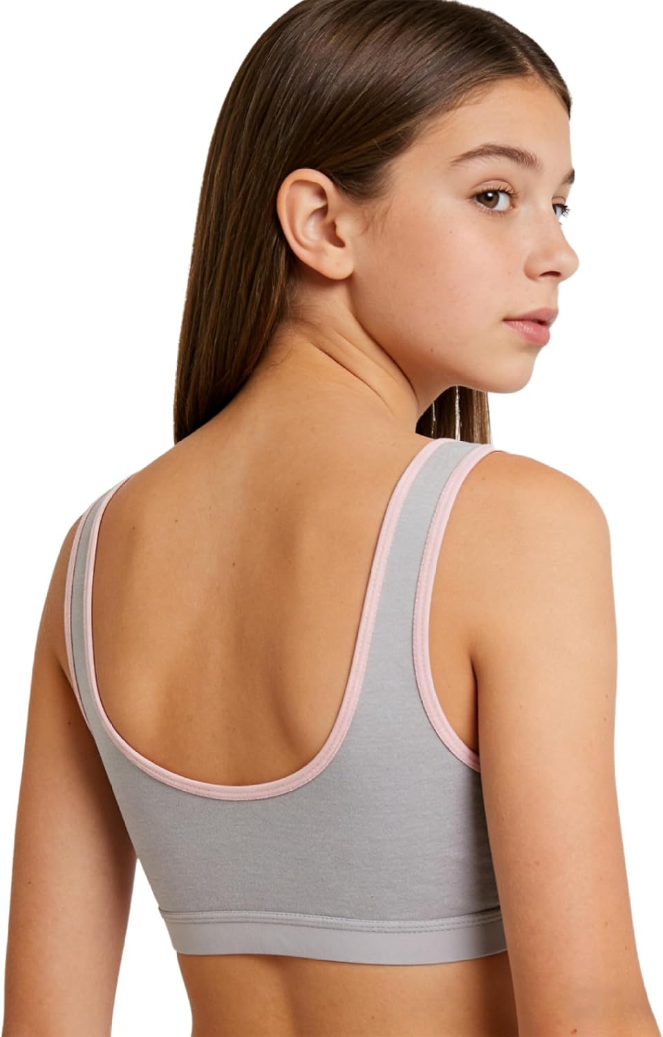 Teen Girls Seamless Bra Padded Wide Strips Crop Tank Tops Yoga Running Training Bra Underwear