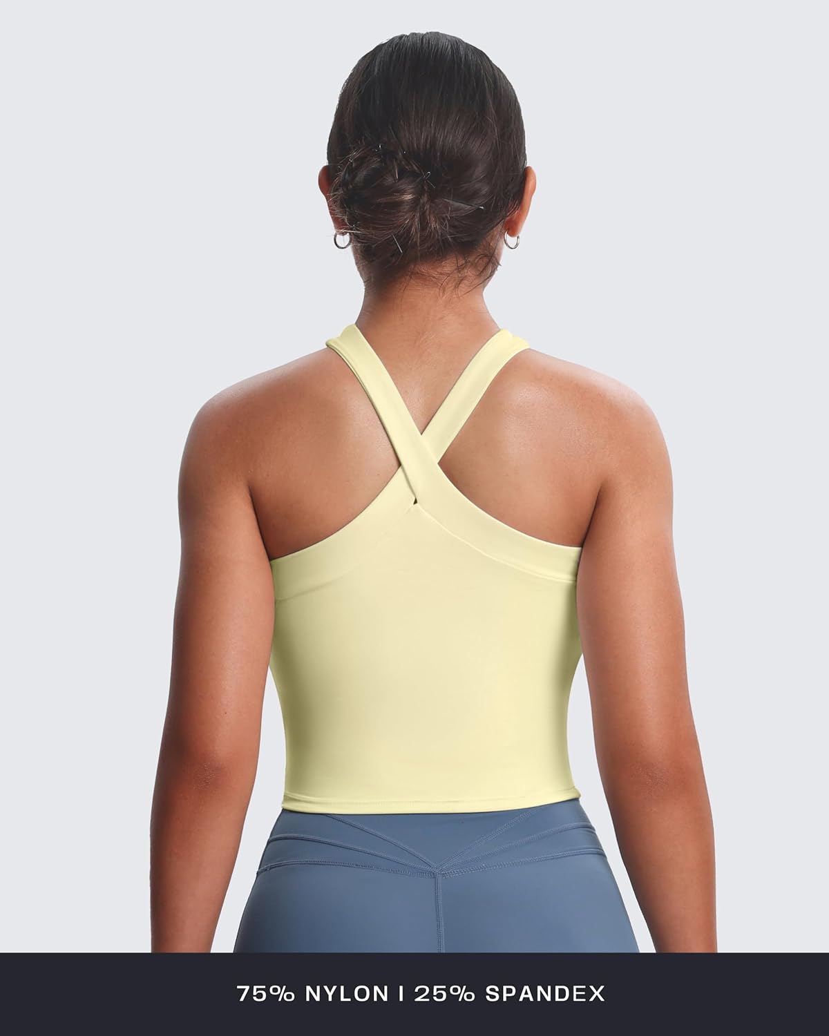Women's Workout Cross-Neck Sport Bras Fitness Bra Yoga Crop Tank