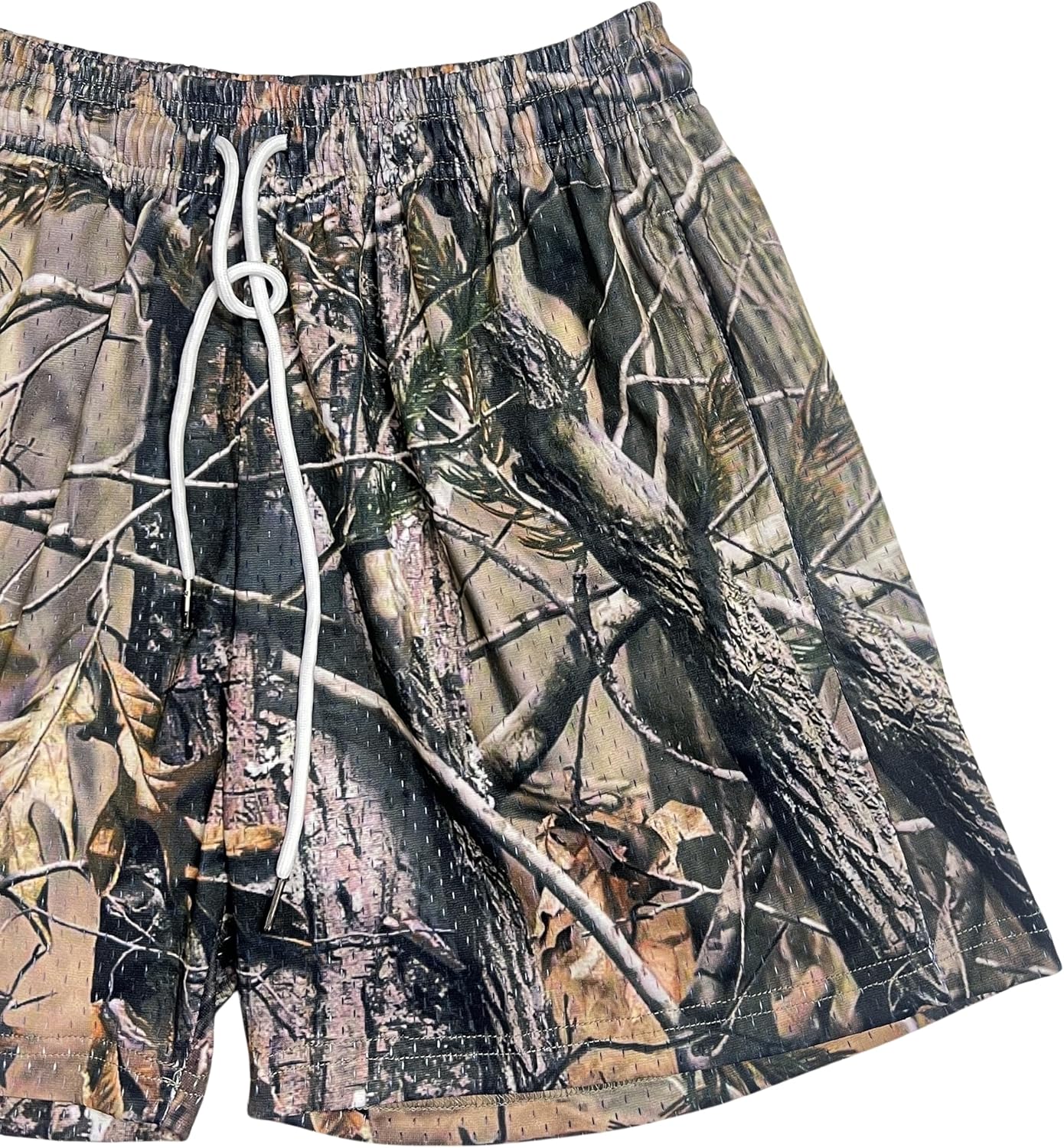 Women's Camo Real Tree Print Mesh Lined Athletic Basketball & Beach Shorts Women's Camo Real Tree Print Mesh Lined Athletic Basketball & Beach Shorts