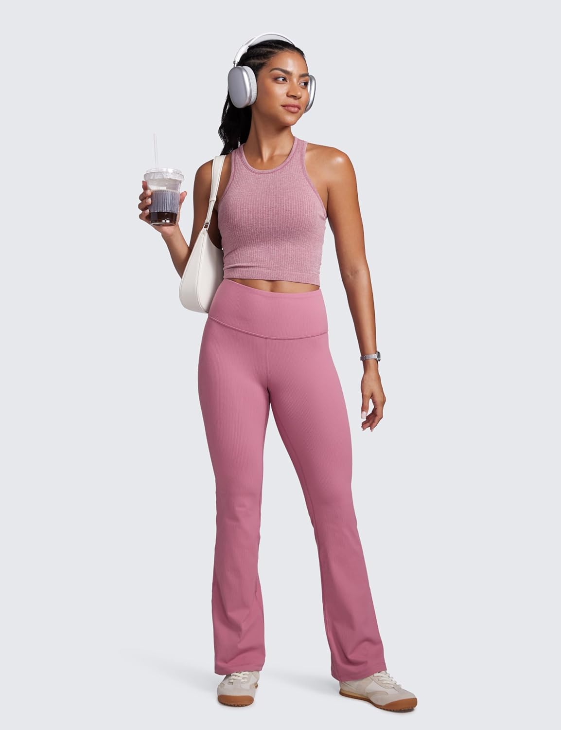 Seamless Ribbed High Neck Crop Tank Tops for Women-Longline Racerback Padded Sports Bras Seamless Ribbed High Neck Crop Tank Tops for Women-Longline Racerback Padded Sports Bras