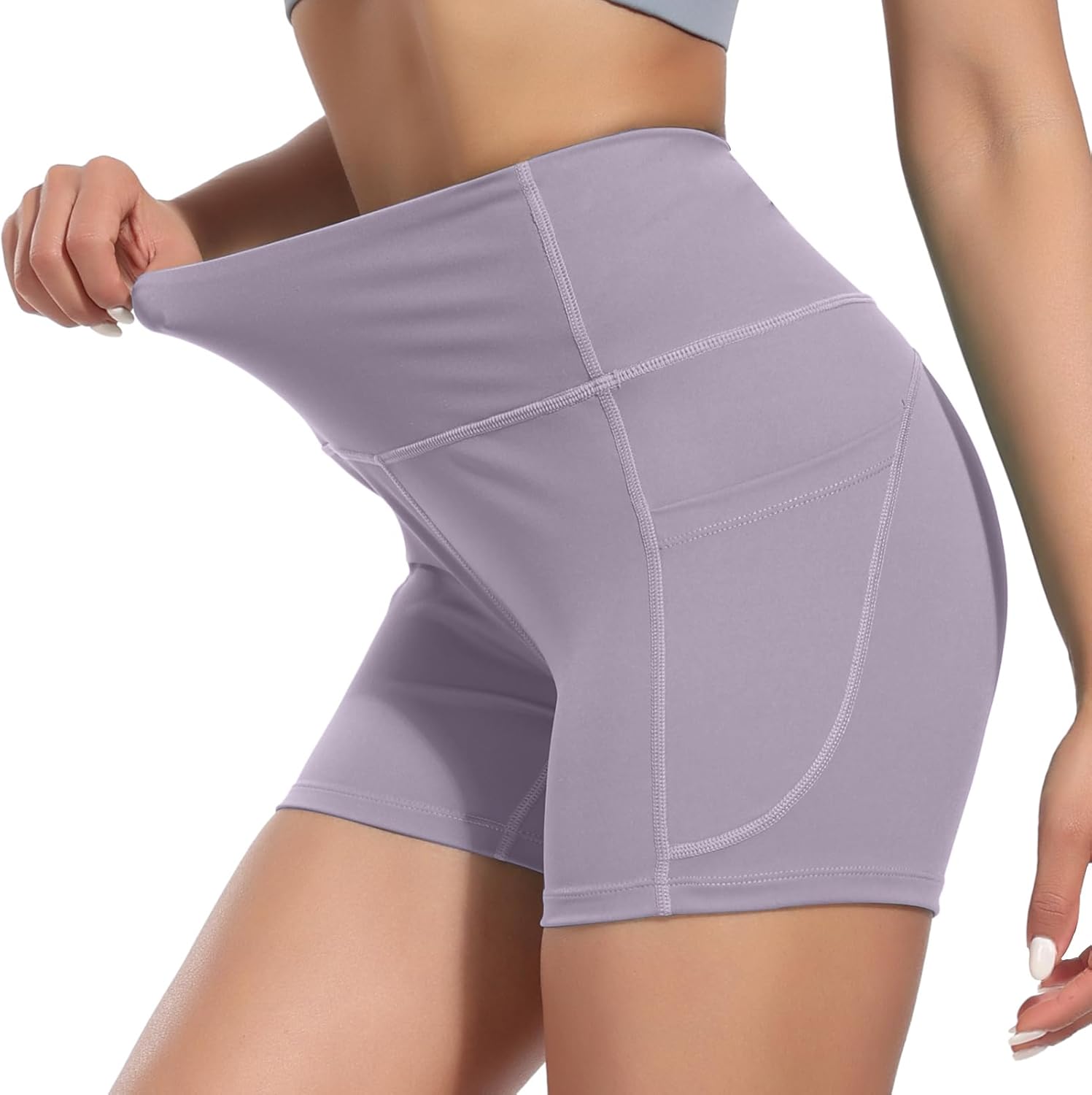 Women's High Waist Yoga Shorts with Side Pockets Tummy Control Fitness Athletic Running Gym Workout Biker Shorts Women's High Waist Yoga Shorts with Side Pockets Tummy Control Fitness Athletic Running Gym Workout Biker Shorts