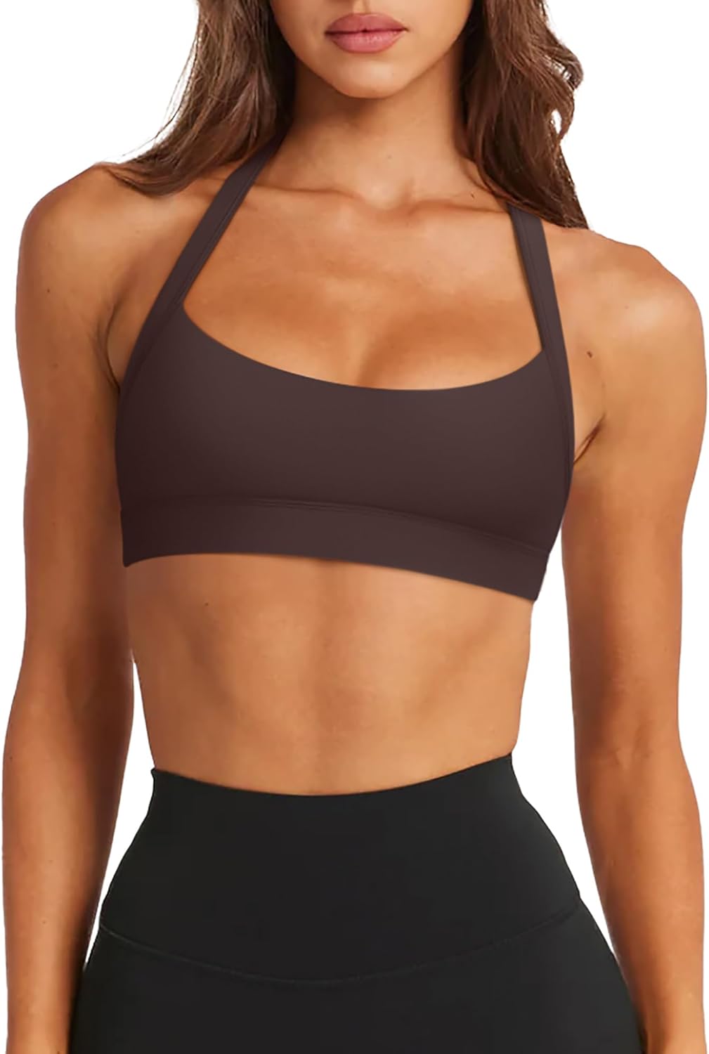 Halter Sports Bras for Women Scoop Neck Workout Tops Padded Sleeveless Open Back Yoga Crop Gym Tank Tops Halter Sports Bras for Women Scoop Neck Workout Tops Padded Sleeveless Open Back Yoga Crop Gym Tank Tops