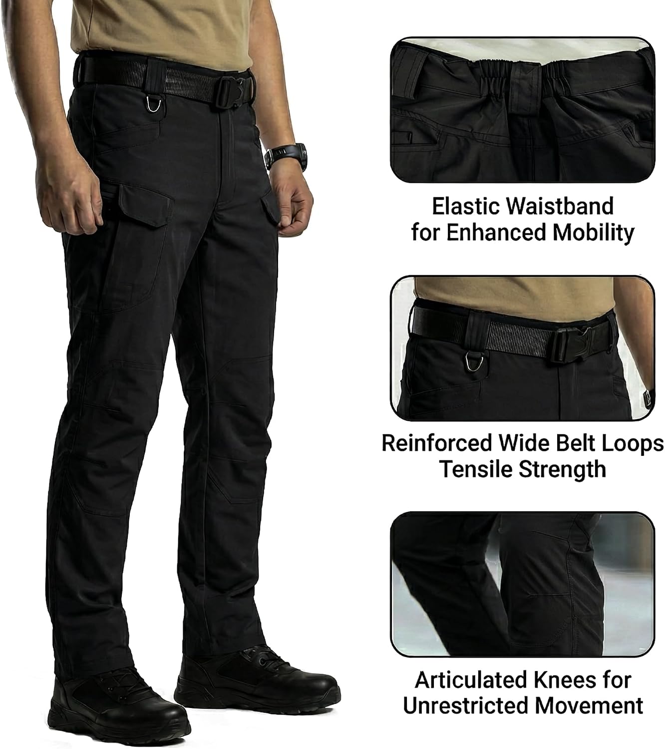 Men 's Lightweight Tactical Cargo Pants Water-Resistant 4-Way Stretch-Pockets Quick Dry Hiking Outdoor Pants Men 's Lightweight Tactical Cargo Pants Water-Resistant 4-Way Stretch-Pockets Quick Dry Hiking Outdoor Pants