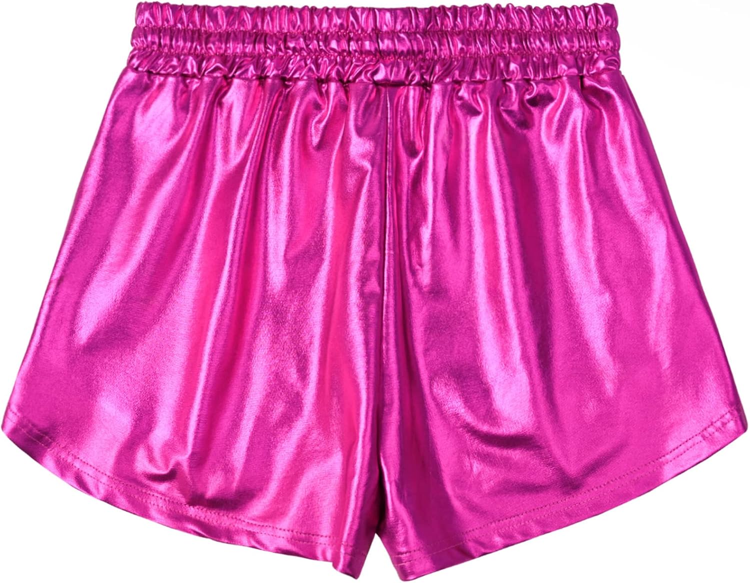 Women's Metallic Shorts Yoga Shiny Sparkly Hot Drawstring Outfit Short Pants