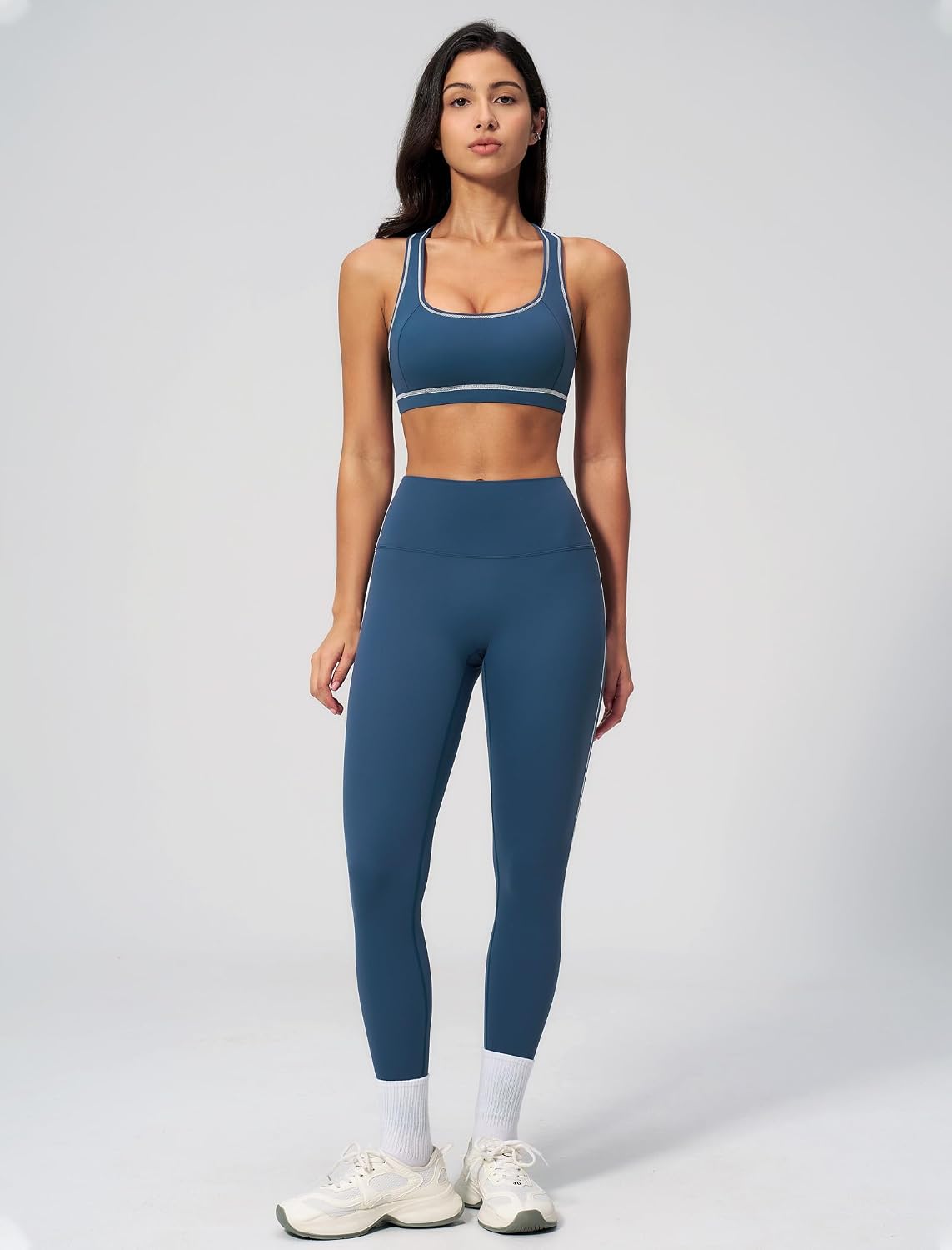 Womens Workout Set Two Piece Racerback Color Block Sports Bras Matching High Waist Leggings Gym Pilates Outfits Womens Workout Set Two Piece Racerback Color Block Sports Bras Matching High Waist Leggings Gym Pilates Outfits