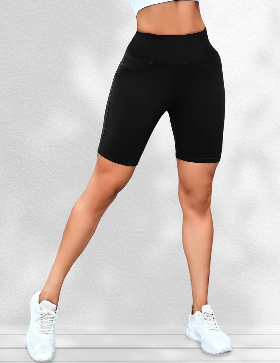 5 8 High Waisted Yoga Biker Shorts with Pockets for Women-Butt Lifting Workout Spandex Booty Gym Shorts 5 8 High Waisted Yoga Biker Shorts with Pockets for Women-Butt Lifting Workout Spandex Booty Gym Shorts