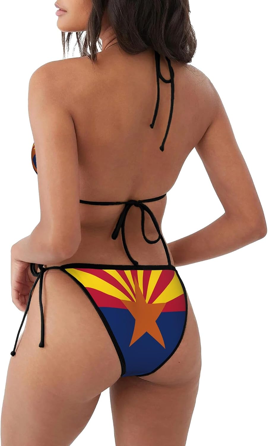 Flag of Arizona Bikini Set for Women Two Piece Halter Triangle Tie Side Swimsuit Bathing Suit Flag of Arizona Bikini Set for Women Two Piece Halter Triangle Tie Side Swimsuit Bathing Suit