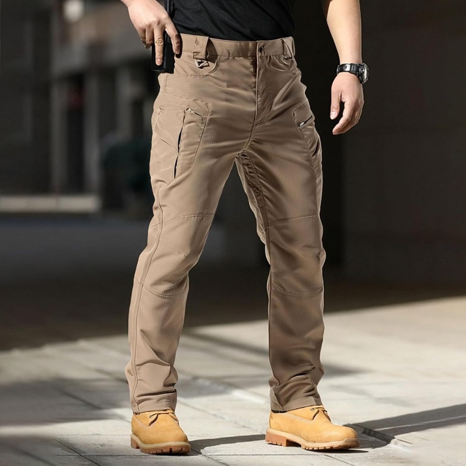 Tactical Cargo Pants for Men Stretch Water Resistant Ripstop Pants Outdoor Lightweight Work Hiking Pant with Pockets
