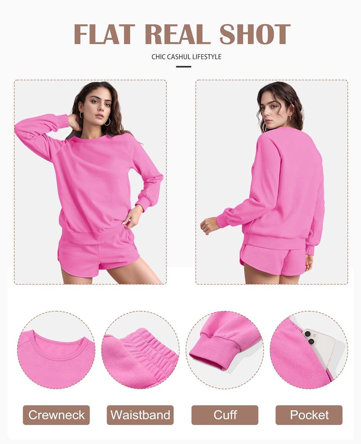 Women 2 Piece Outfits Sweatsuit Casual Long Sleeve Pullover and Shorts Sets Travel Tracksuit Women 2 Piece Outfits Sweatsuit Casual Long Sleeve Pullover and Shorts Sets Travel Tracksuit