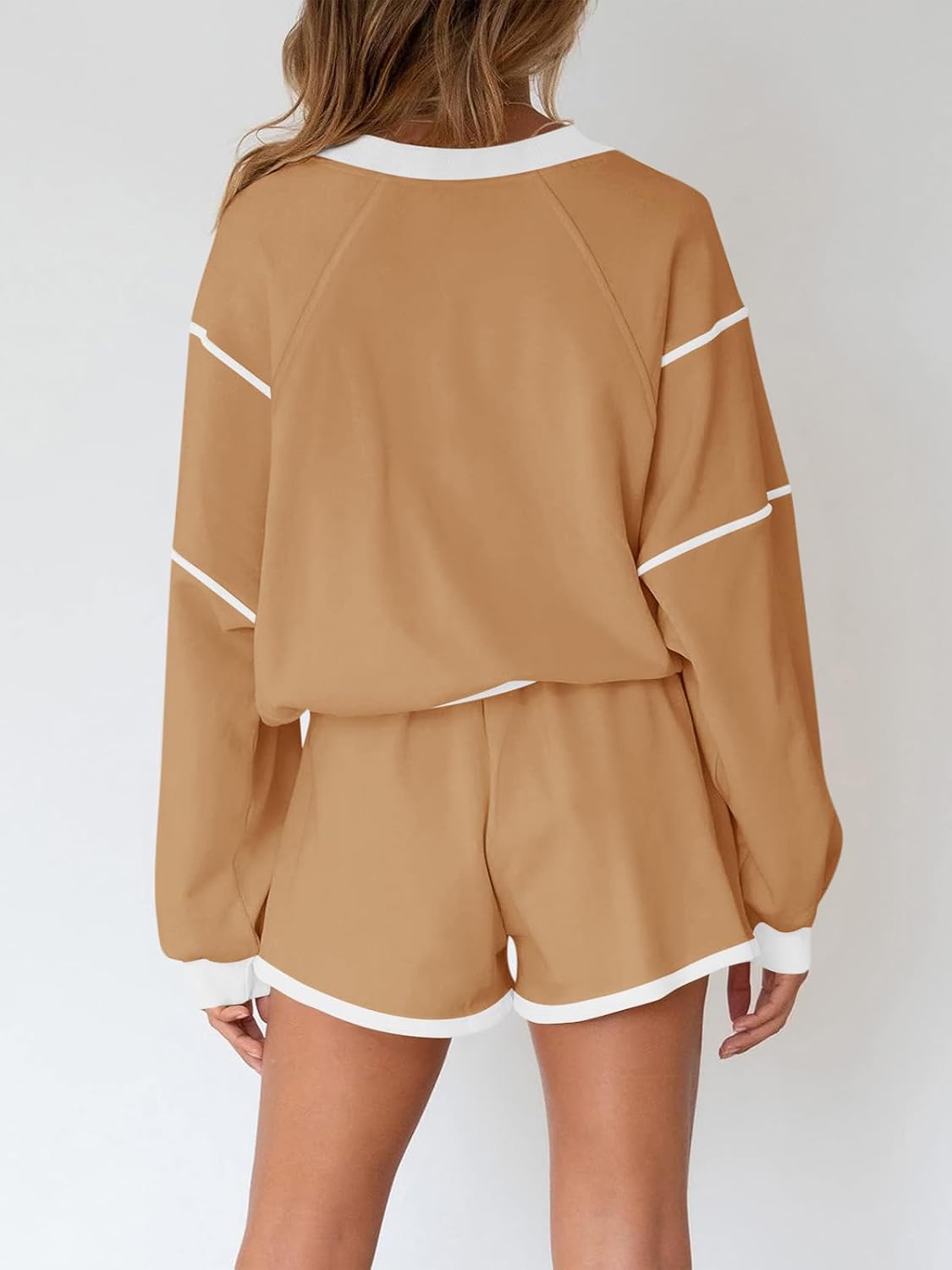 Womens Sweatsuits 2 Piece Outfits Crewneck Sweatshirts High Waisted Casual Shorts Lounge Wear Shorts Sets Womens Sweatsuits 2 Piece Outfits Crewneck Sweatshirts High Waisted Casual Shorts Lounge Wear Shorts Sets
