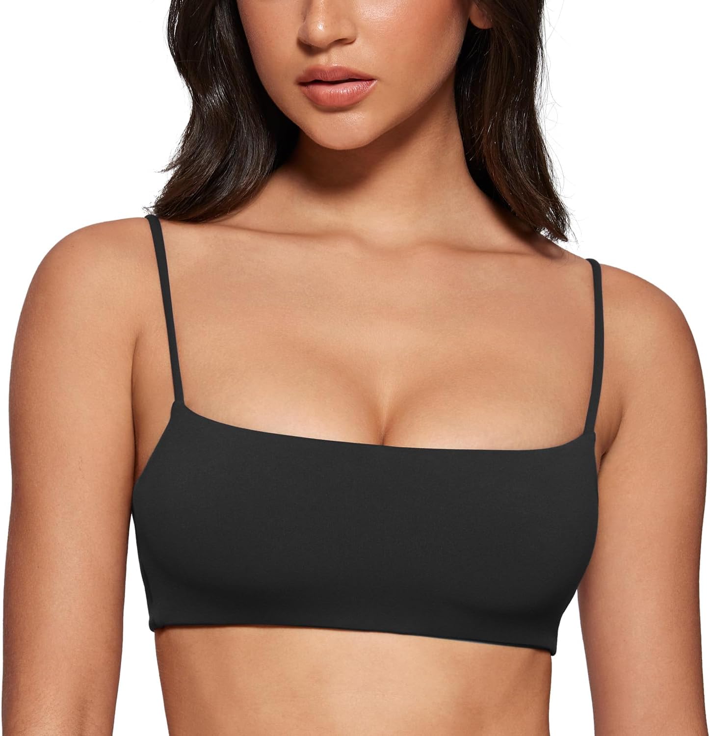 Women's Square Neck Sports Bra Spaghetti Strap Padded Cami Yoga Wireless Square Back Workout Bra Crop Top Women's Square Neck Sports Bra Spaghetti Strap Padded Cami Yoga Wireless Square Back Workout Bra Crop Top
