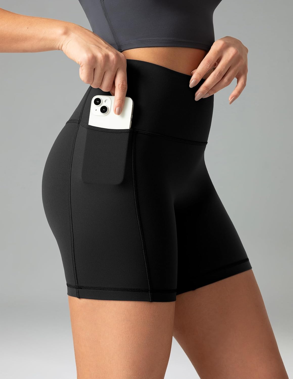 No Front Seam High Waist Biker Shorts with Pockets for Women 6& Tummy Control Yoga Short No Front Seam High Waist Biker Shorts with Pockets for Women 6& Tummy Control Yoga Short