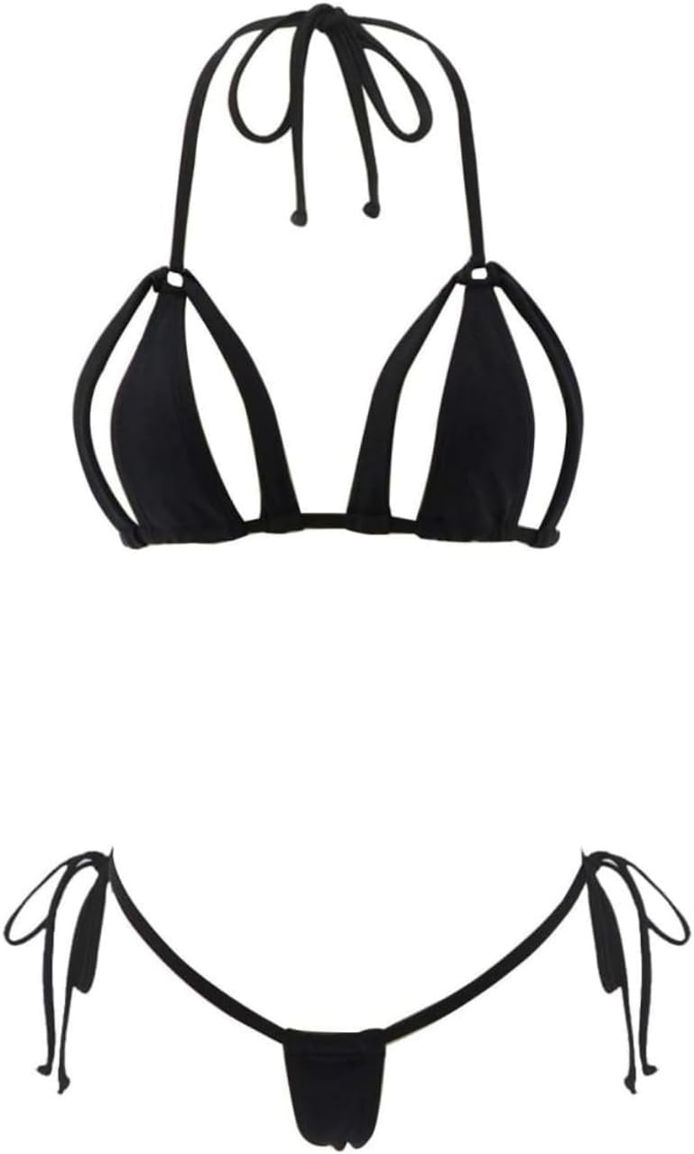 Women Sexy Mini Bikini Sets Halter Two Piece Micro Thong Swimwear Cutout Bathing Suit Extreme Swimsuit Lingerie Women Sexy Mini Bikini Sets Halter Two Piece Micro Thong Swimwear Cutout Bathing Suit Extreme Swimsuit Lingerie